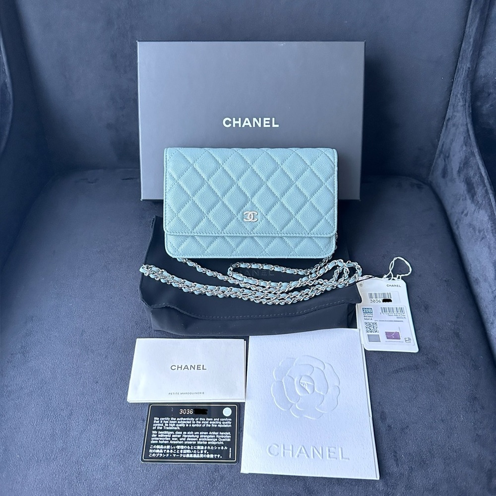 Chanel Classic Caviar WOC Haze Blue